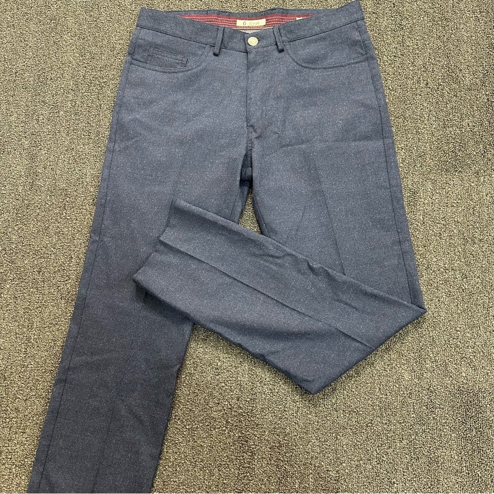 6 East Made in Canada MODERN Navy Blue Wool Pants Trousers 33x32